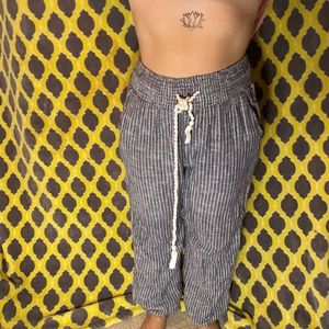 striped fabric pants